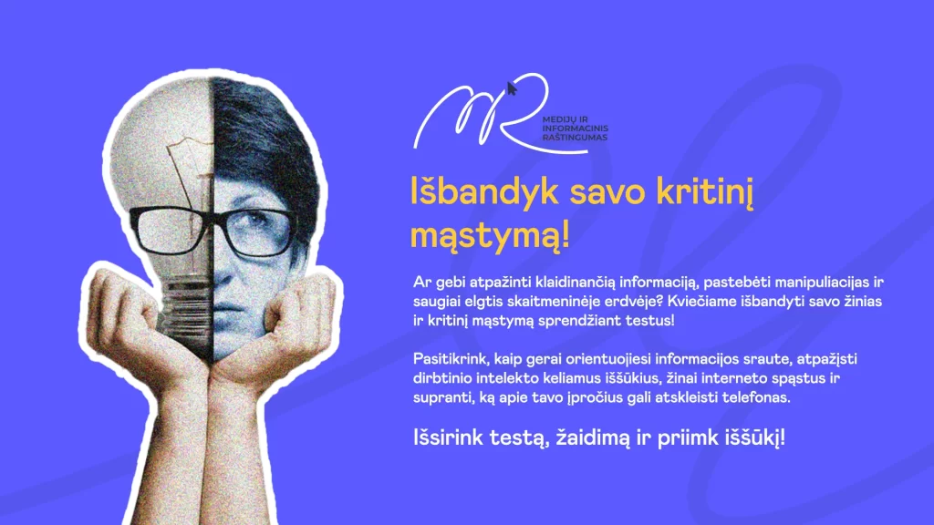 Išbandyk savo kritinį mąstymą plakatas